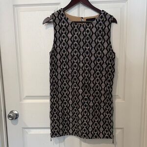Dress Forum  Geometric Patterned Sleeveless Dress with blue side zips